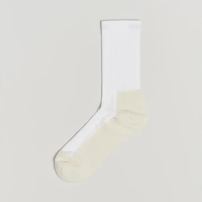 Two Tone Cotton Socks Off White/White