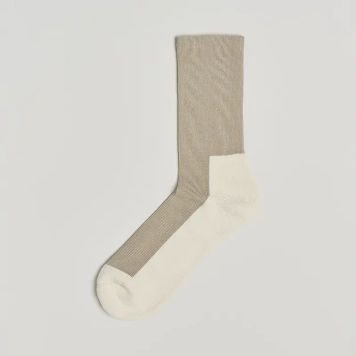 Two Tone Cotton Socks Sand/Off White