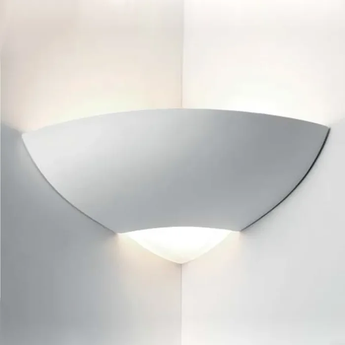 Ultimissimo Modello Applique BF-7949 E27 vaschetta angolare lampada parete gesso verniciabile vetro interno IP20