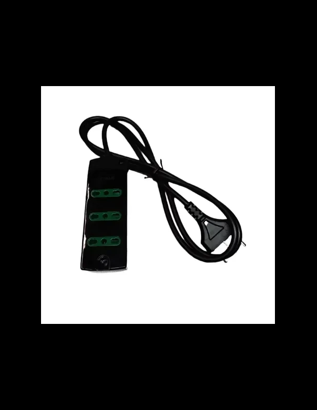 Vimar 00403.C Presa Multipla Con Cavo 3 Prese Bipasso 10/16A P17/11 S17 Nero
