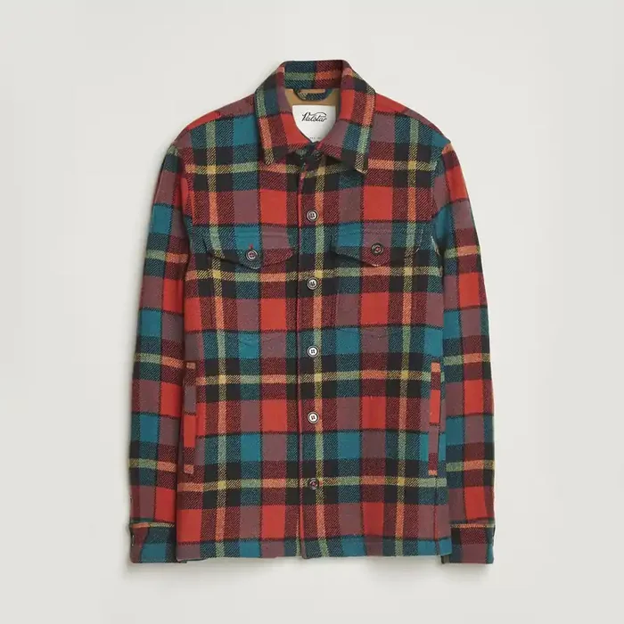 Wool Plaid Shirt Jacket Black/Red